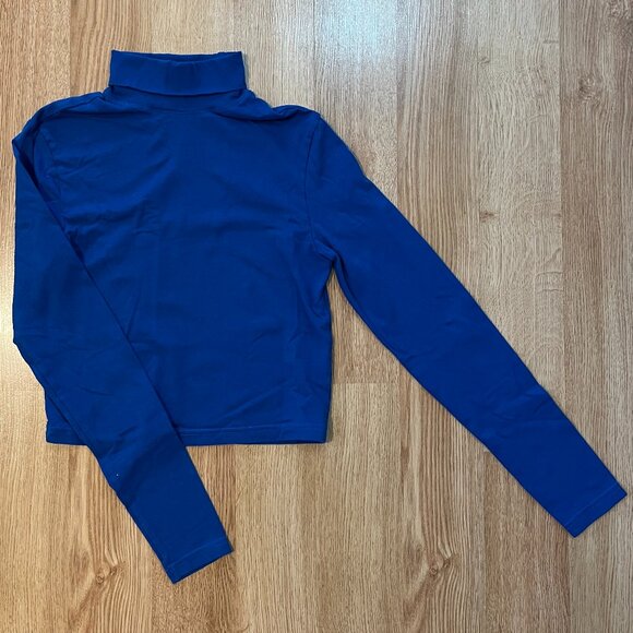 Cropped Blue Turtleneck Longsleeve H&M Basics - Picture 1 of 9